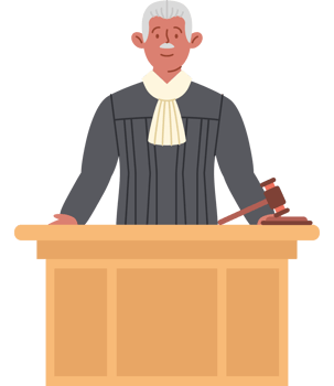 judge mature man in courtroom png