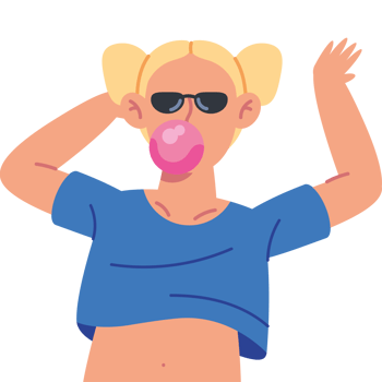 girl chew gum png