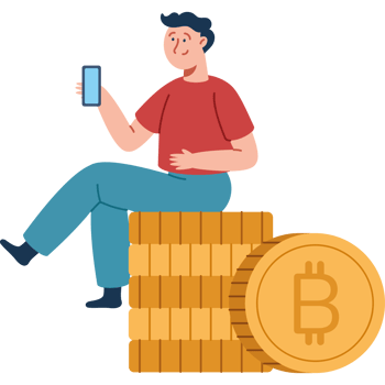man with bitcoins png