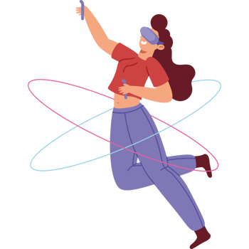woman playing metaverse simulator png