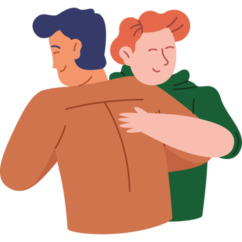 men friends hugging characters png