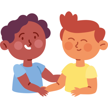 happy boys characters hugging png