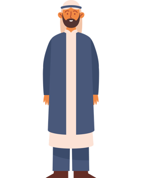 muslim man wearing traditional clothes Design png