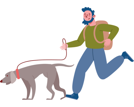 running musher man and dog png