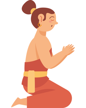 buddhist woman prayer portrait png