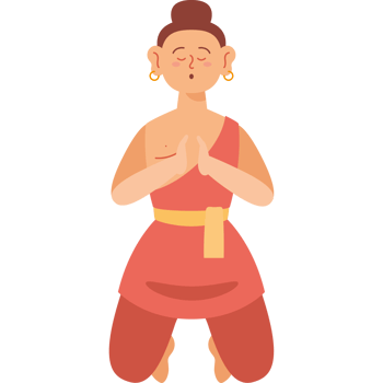 buddhist monk on the knees png