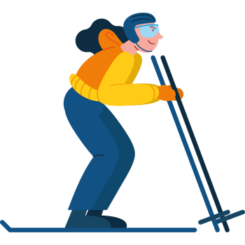 biathlon player woman png