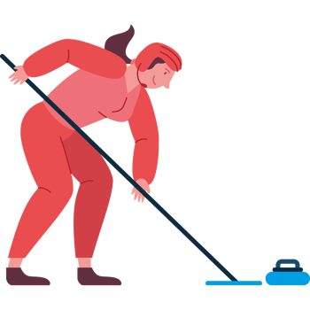 biathlete in curling competition png