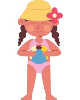 little cute girl wearing summer clothes png