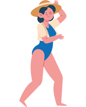 happy woman wearing summer clothes png