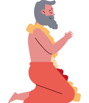 hindu man praying in festival kumbh mela png