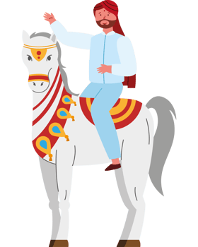 man riding hindu horse png