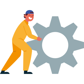 mechanic man holding gear png