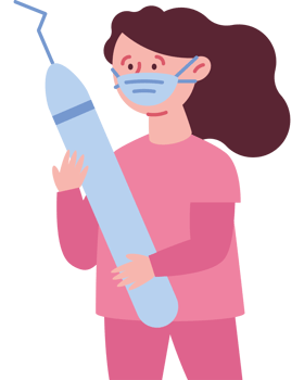 dentist standing with dental probe png