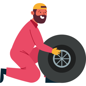 mechanic man holding tire car png