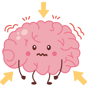 cute human brain with depression png