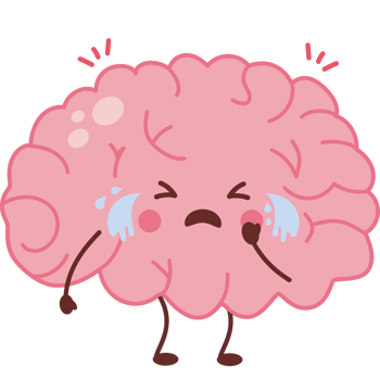 human brain crying with depression png