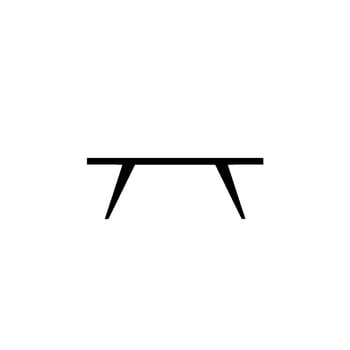 Minimalist black linear illustration of a table on a white background. vector