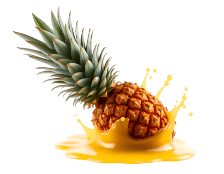 Pineapple juice splash isolated on transparent background png