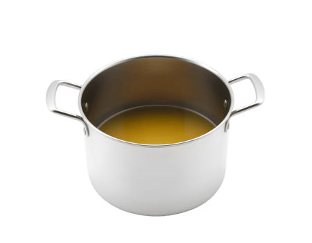 Realistic cooking pot with oil on transparent background png