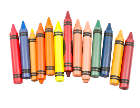 Colorful crayons isolated on transparent background png