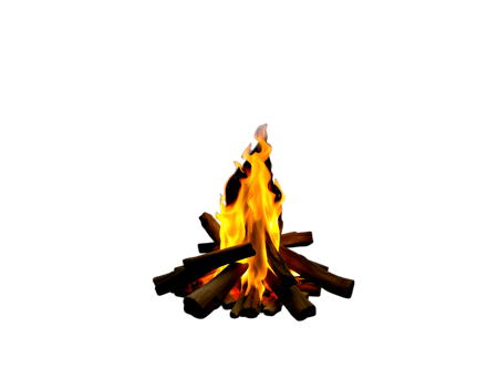 Realistic bonfire isolated on transparent background png
