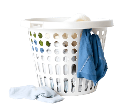 Basket with laundry isolated on transparent background png