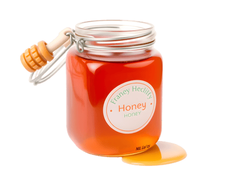 Honey jar with drizzler isolated on transparent background png
