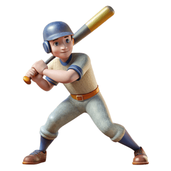 magnificent artistic Baseball Player Swinging Bat Action Shot Isolated 4K png