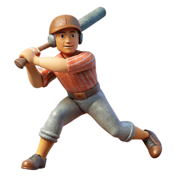 vibrant rustic Baseball Player Swinging Bat Action Shot Isolated exclusive png