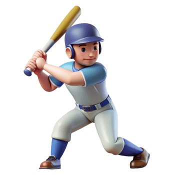 dramatic minimalist Baseball Player Swinging Bat Transparent Background detailed png