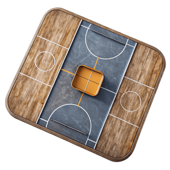 beautiful creative Basketball Court Lines Top View Transparent Background detailed png