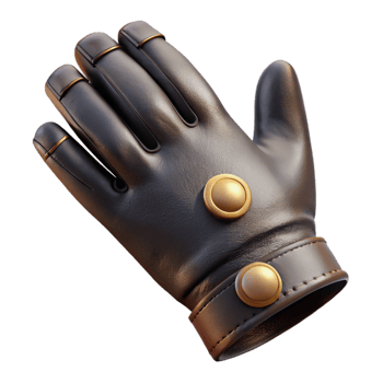 impressive minimalist Black Leather Gloves with Button Detail Cutout authentic png