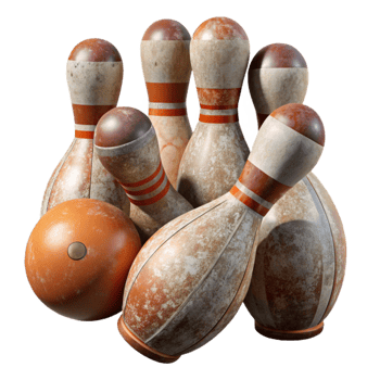 vibrant minimalist Bowling Pins Scattered Arrangement Isolated original png