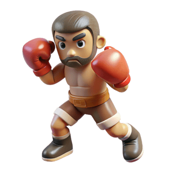 serene classic Boxer Punching Action Shot Isolated professional png