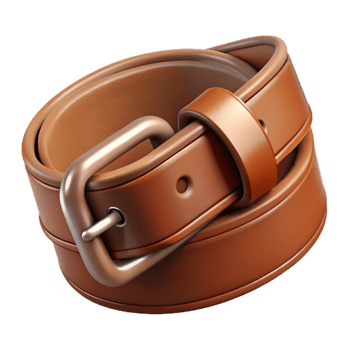 serene contemporary Brown Leather Belt with Buckle Transparent Background original png