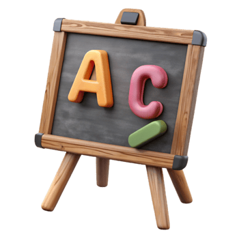 serene vintage Chalkboard with Alphabet Letters Isolated with Realistic Texture authentic png