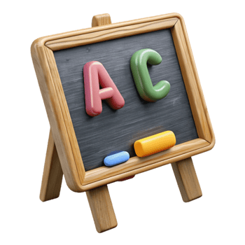 vibrant classic Chalkboard with Alphabet Letters Isolated with Realistic Texture authentic png