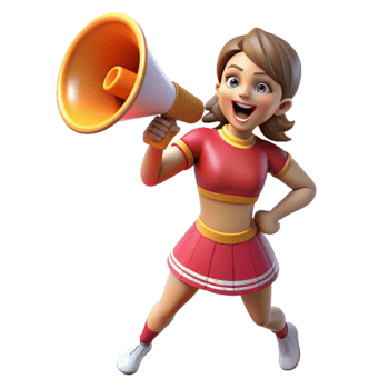 dramatic modern Cheerleader Megaphone Loudspeaker Transparent Background high resolution png