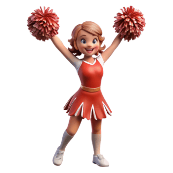 extraordinary rustic Cheerleader Pom Poms Shaking Cutout authentic png