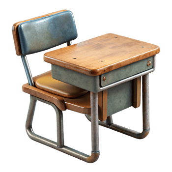 serene abstract Classroom Desk and Chair Front Angle Cutout high resolution png