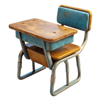 impressive artistic Classroom Desk and Chair Front Angle Cutout original png