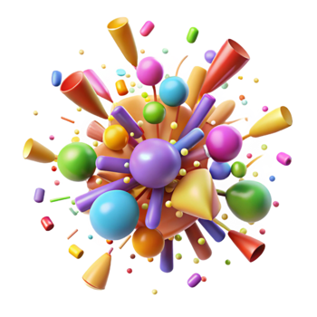 magnificent traditional Colorful Festive Confetti Explosion Transparent Background detailed png