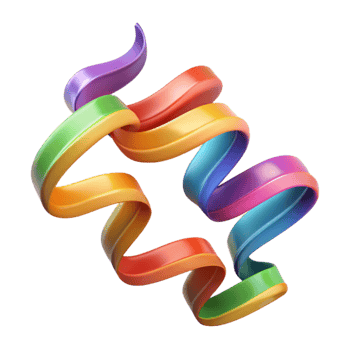 beautiful classic Colorful Party Streamers Wavy Design Cutout original png