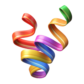 magnificent rustic Colorful Party Streamers Wavy Design Cutout detailed png