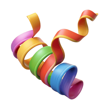 impressive artistic Colorful Party Streamers Wavy Design Cutout authentic png