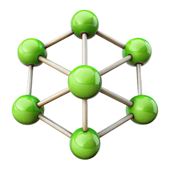 impressive creative Connected Network Nodes with Bright Green Links high resolution png