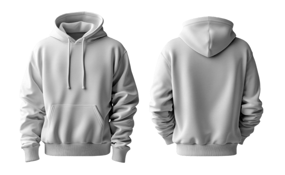 plain gray hoodie with front pocket and adjustable drawstrings, showcasing simple design png