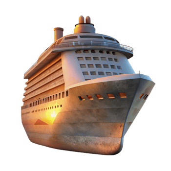 beautiful traditional Cruise Ship Silhouette Sunset View Transparent original png