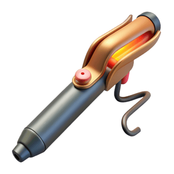 vibrant vintage Curling Iron with Heat Settings Cutout premium png